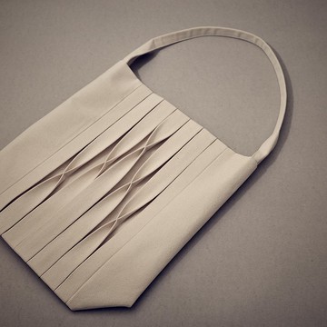 立體打褶 大托特包 / 帆布包 / 手提 側背 / 淡香草