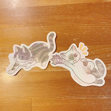 Chiya 閃星星貼紙 共兩款 Meow no cat, no life 系列