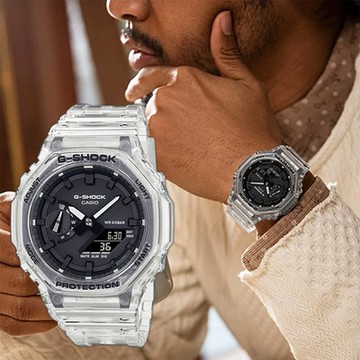 CASIO 卡西歐 G-SHOCK 透明特別版 八角電子錶 新年開運 送禮推薦 GA-2100SKE-7A