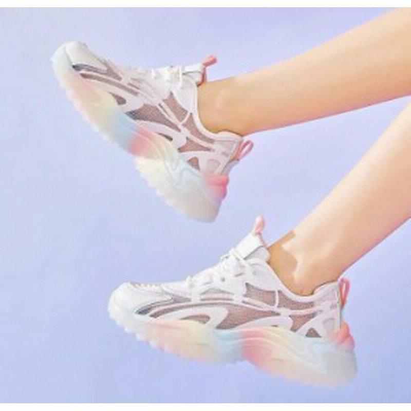 レディース スニーカー 厚底 ダッドスニーカー 夏用 メッシュ通気性 ダッドシューズ ボリューム 靴 レースアップ 柔らかい 疲れにくい 通販 Lineポイント最大1 0 Get Lineショッピング