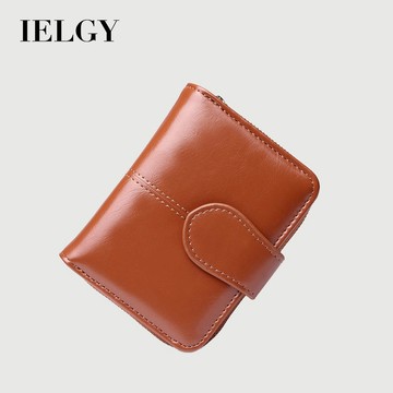 IELGY 時尚百搭簡約純色拉鍊零錢包女