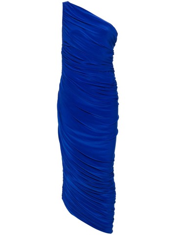 Norma Kamali - Diana ruched maxi dress - women - Polyester/Elastane - M - Blue