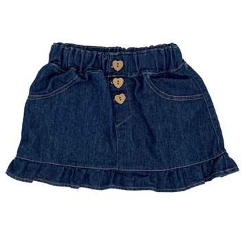 akachan honpo - 下擺荷葉邊裙-深藍色