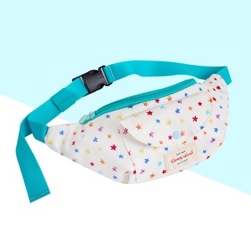 韓國 Coney Island - 雙面防水兒童多用途腰包-彩色星星 (28X12X7公分)