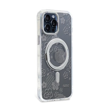 APBS iPhone 18/17/16/15/14/13/12系列 浮雕感360旋轉磁吸立架手機殼-昭和櫻