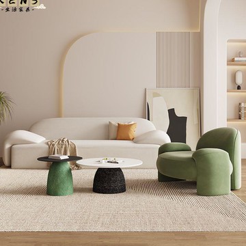 公司貨 免運 可開立發票 沙發 沙發椅 單人沙發 客廳沙發大象耳朵沙發|設計師奶油布藝沙發直排小戶型客廳輕奢休息區接待工廠現貨直銷 售後保障 全館八折 5k830