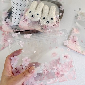 台灣出貨👑少女心櫻花自封袋 禮物袋 夾鏈袋 自封袋 密封袋 小卡包材 包裝袋 分裝袋 糖果袋 透明包裝袋 小袋子