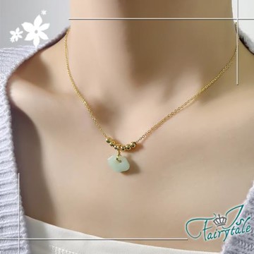 【伊飾童話】如意吉祥 和田玉祥雲古風平安鎖項鍊/顏色可選