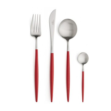 葡萄牙Cutipol GOA系列紅柄主餐四件組(刀叉匙咖啡匙)