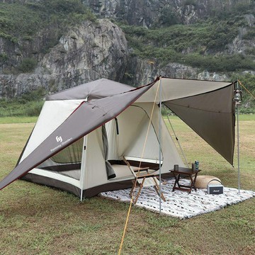 免運 露營帳篷 夢花園戶外野營全自動彈開加厚雙層防曬帳篷便攜折疊公園野餐露營