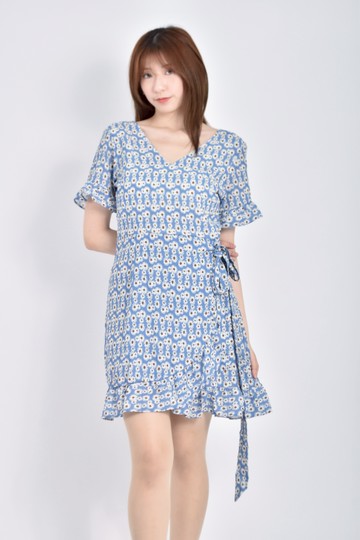 (S) jjom wowan質感短袖藍色洋裝