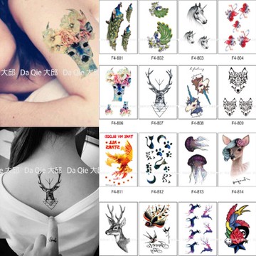 可愛動物系列 麋鹿 水母 共2000款👑大邱紋身👑【T08F】TATTOO 防水 紋身貼紙刺青貼紙紋身貼刺青貼 T08