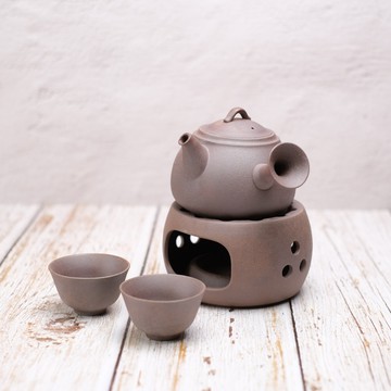 陶作坊 │老岩泥溫壺座(焱)
