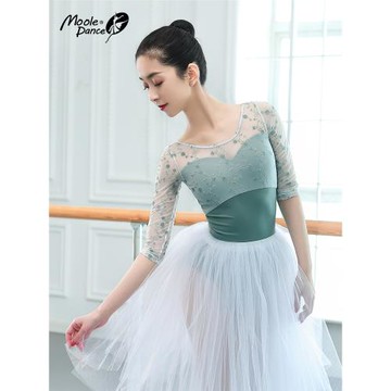 小茉莉刺繡舞蹈服體操服女成人導師形體服連體服芭蕾舞練功服