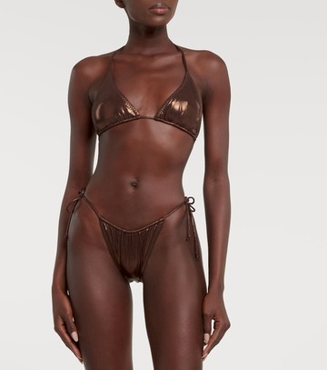 Norma Kamali String metallic bikini bottoms