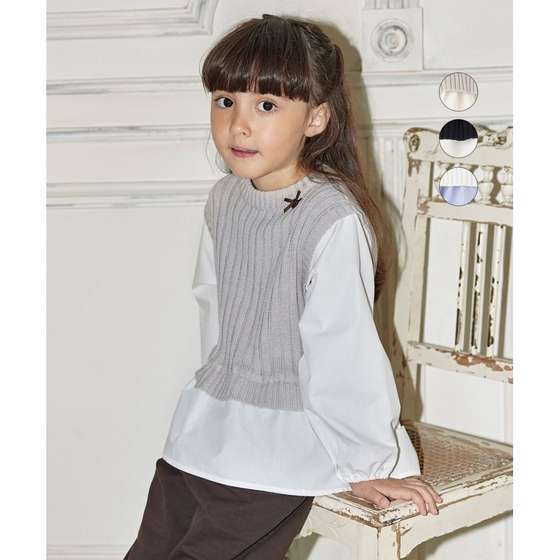 オンワード】 組曲 KIDS>トップス 【110-140cm】レイヤード ニット  