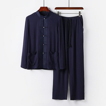 現貨+預購 新中式棉麻上衣棉麻襯衫唐裝上衣褲裝日系亞麻罩衫休閒男裝-套裝漢服5色74ll34【獨家進口】【米蘭精品】