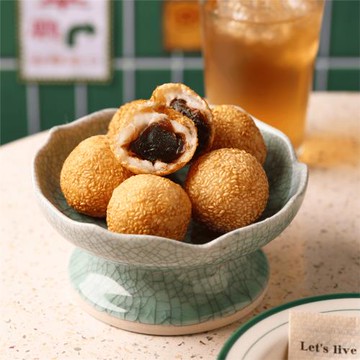 【心港點】香酥紅豆芝麻球6入*3組