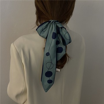 雙面小絲巾小長條女春秋復古搭配襯衫百搭領巾發帶綁包包絲帶圍巾