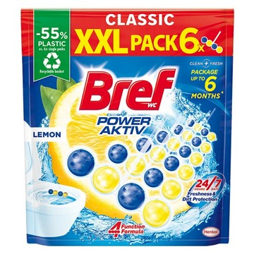 Bref 妙力 懸掛式馬桶清潔球 檸檬香氛 6顆裝  300g  1包