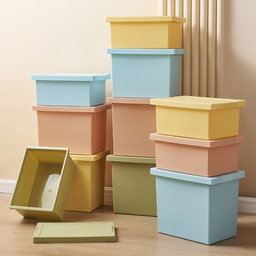 蓋收納箱家用大容量衣物書籍文件檔案零食儲物盒玩具整理箱帶蓋154SFY 快速寄出