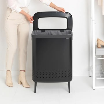 Brabantia  BO Laundry Bin Hi洗衣桶 2X45L-(尊爵黑)