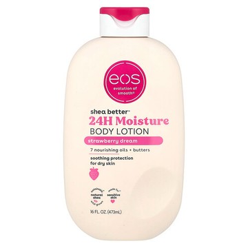 EOS, Shea Better™ 24 小時保濕身體乳，草莓夢，16 液量盎司（473 毫升）