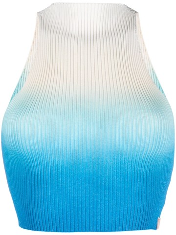 Ssheena - ombré-effect ribbed knit top - women - Viscose/Polyester - M - Neutrals