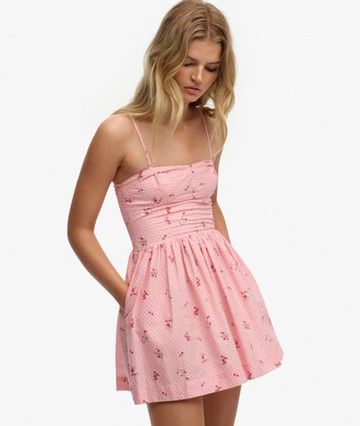 Superdry Women's Corset Cami Mini Dress Pink Size: 6