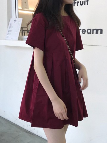 娃娃衫連衣裙寬松短款小個子150顯高減齡少女學院風初中女學生夏