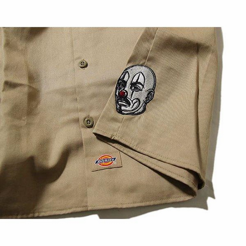 BornxRaised (ボーンアンドレイズド) 半袖 ワークシャツ ディッキーズ BORN X RAISED + MR. CARTOON WORK  SHIRT Dickies 1574 KHAKI | LINEブランドカタログ