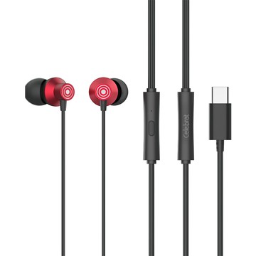 Celebrat D15 Type-C 金屬入耳式可通話耳機 10mm驅動單元 120cm線長 20Hz-20KHz  紅色
