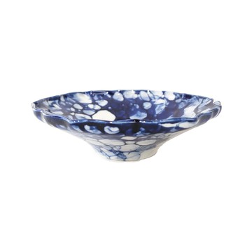 藍繪油滴向付 - 日本製  藍色 + 白色  16 x 4.5cm  1個