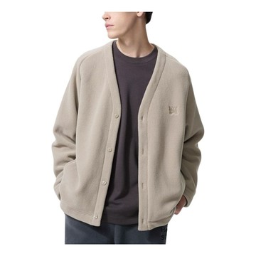 UNIQLO X NEEDLES FLEECE CARDIGAN - BEIGE