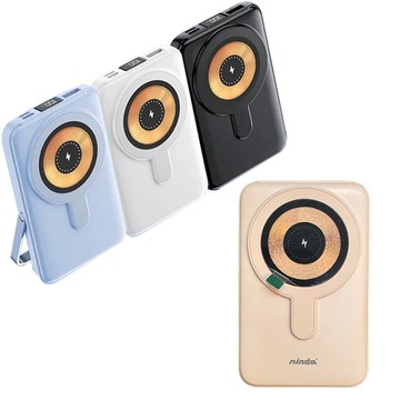 Nisda｜BS-WL102 快充磁吸之架行動電源(10000mAh) MagSafe 自帶線 Type-C Lightning Micro USB