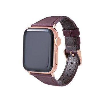 Gramas Apple Watch 38/40/41/42mm 莫蘭迪仕女真皮錶帶-酒紅
