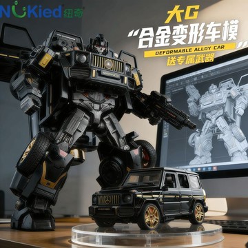 🔥臺灣熱賣⚡️紐奇合金仿真奔馳大G變形玩具汽車機器人模型兒童玩具男孩禮物車8🎉