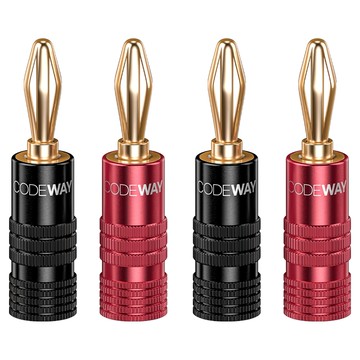 CODEWAY 香蕉插頭 音響接頭轉接器2件組  2組  單一商品