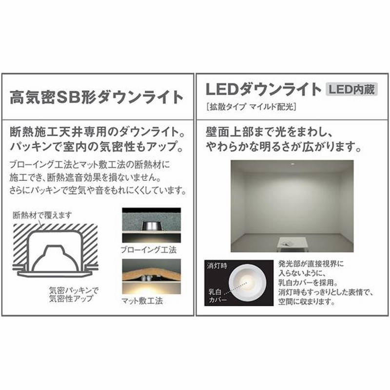 パナソニック LEDダウンライト一体型60形 美ルック 浅型8H 高気密SB形