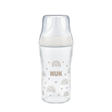 NUK Perfect Match玻璃感溫奶瓶230mL｜M中圓洞(3m+)