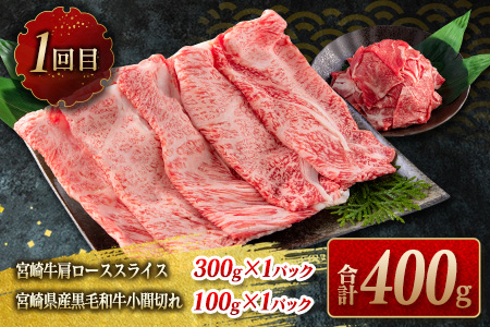 数量限定≪3か月お楽しみ定期便≫宮崎牛スライス＆焼肉セット(総重量1.8kg)　肉　牛　牛肉　国産 GG5-23