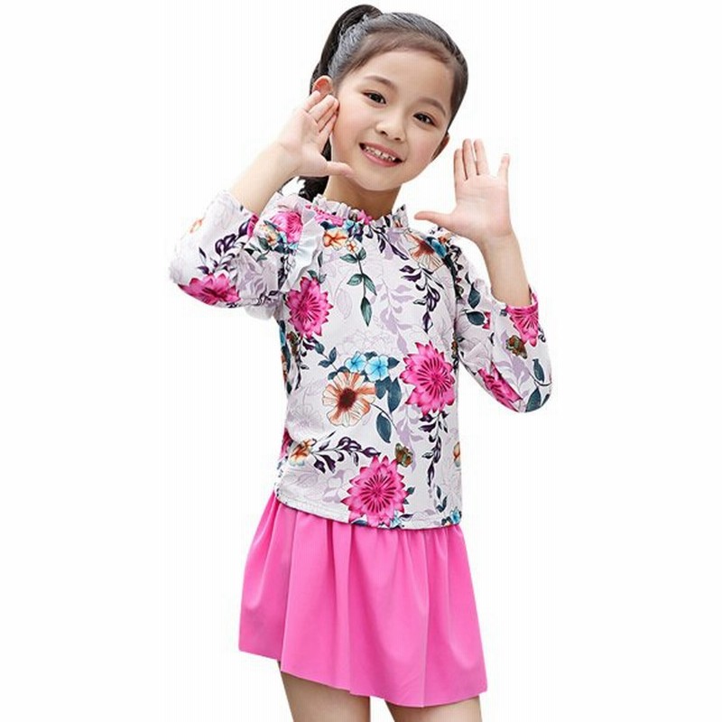 キッズ 水着セパレート 長袖 女の子 トップス スカート一体型 ショーツ 2点セット 7分袖 上下別柄 フリル 子供 女児 水遊び 通販 Lineポイント最大0 5 Get Lineショッピング