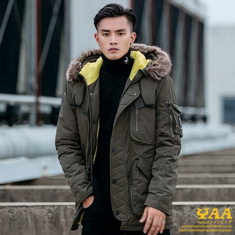 N 3b N 2b ミリタリーコート メンズ ミリタリーアウター アウターコート フライトジャケット N3b ロング丈 ファーフード 防寒 中綿コート 秋冬 通販 Lineポイント最大0 5 Get Lineショッピング