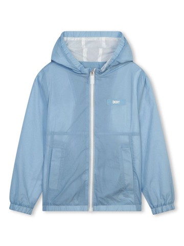 Dkny Kids - hooded packable windbreaker jacket - kids - Polyamide/Polyester - 14 yrs - Blue
