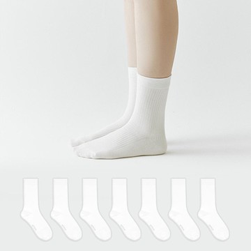 依偎 女款 標準高密度羅紋高筒襪 8雙組  母頭(220~250mm)  白色的