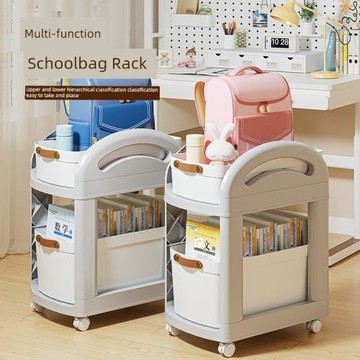 日本進口MUJIE小推車可移動置物架收納架落地家用零食書包書本