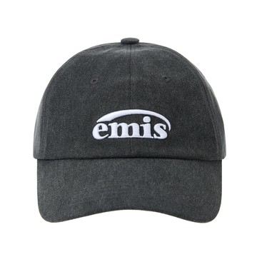 韓國 emis NEW LOGO PIGMENT BALL CAP 韓國製 復古水洗刺繡棒球帽 黑色BLACK