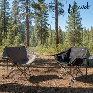 【LIFECODE】寬野椅輕便折疊椅-2色可選