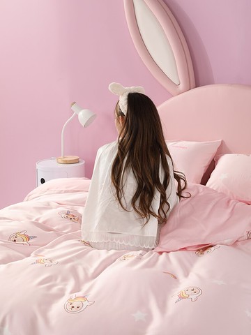 水星家紡60S天絲抗菌活性印花床品套件學生宿舍三/四件套2021新品