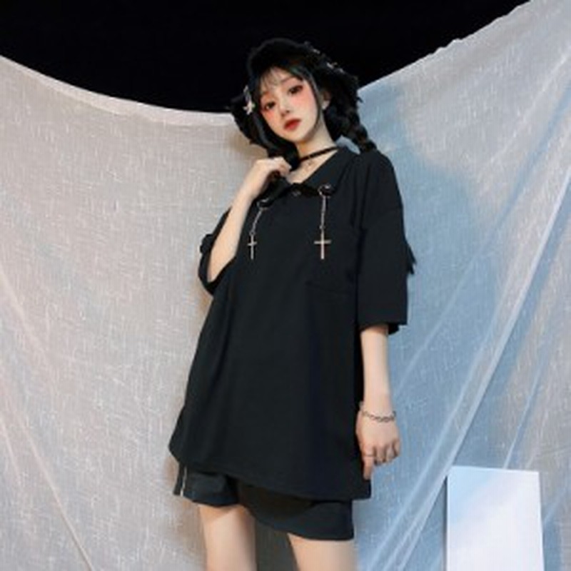 ゴスロリ 半袖 シャツ 十字架 病みかわいい 黒シャツ 原宿系 オルチャン 韓国 10代 代 通販 Lineポイント最大1 0 Get Lineショッピング